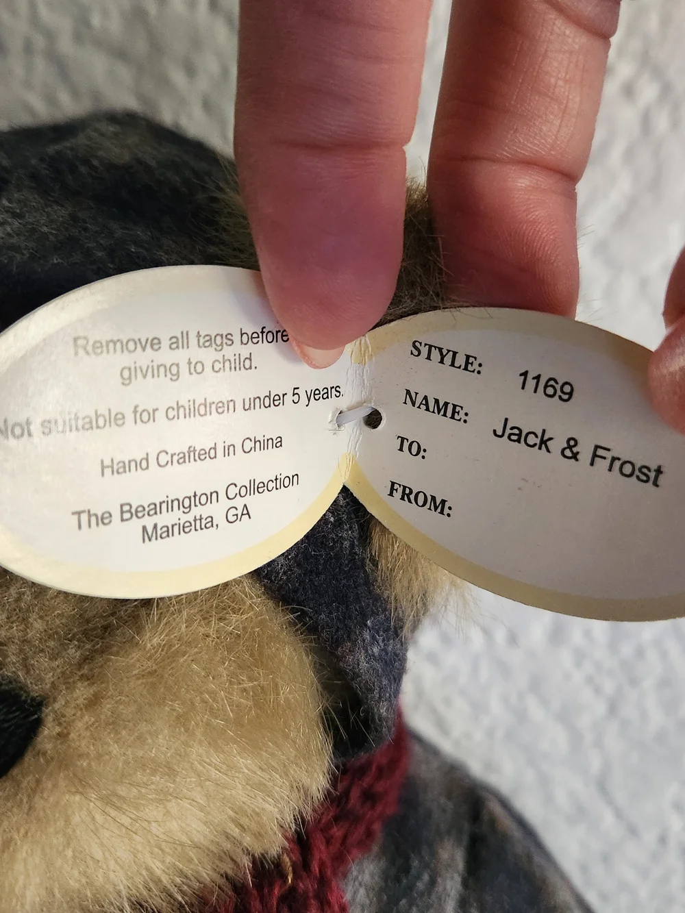 Bearington Collectabke Series Virginia and Jack & Frost Holiday Bears 14in NWT